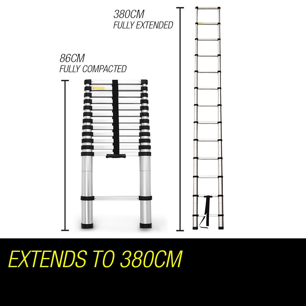 Bullet 3.8m Telescopic Aluminium Ladder – Portable, Compact & Built for Outdoor Adventure — photo 7