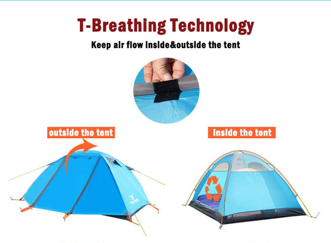 2-Person Lightweight Waterproof Camping Tent – Blue | Hiking, Backpacking, Cycling Ready — photo 5