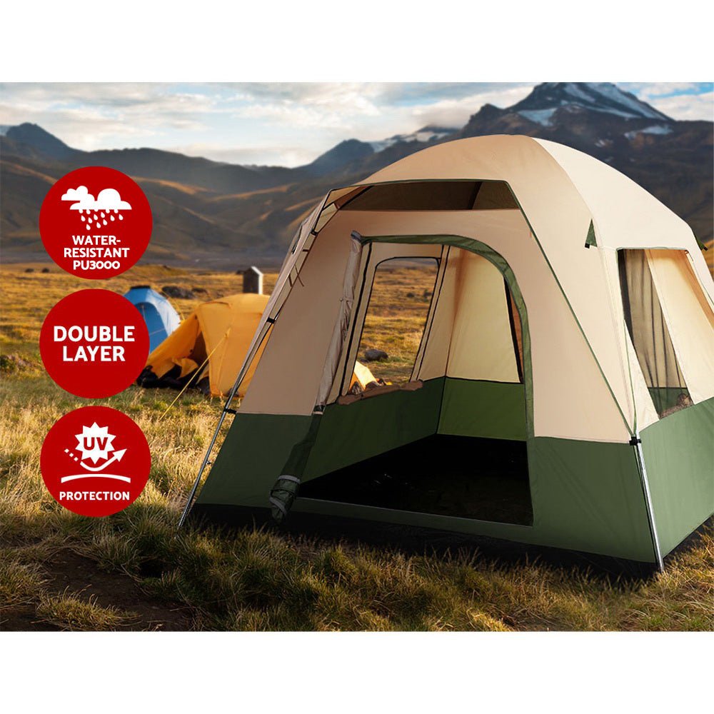 Weisshorn 4-Person Family Camping Tent – Green — photo 4