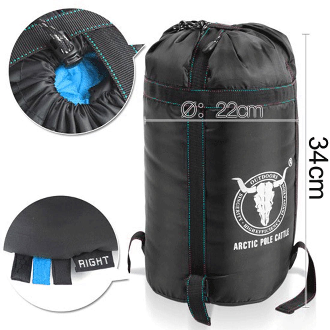 Outdoor Camping Envelope Sleeping Bag -15°C | Thermal Winter Sleeping Bag – Blue — photo 7