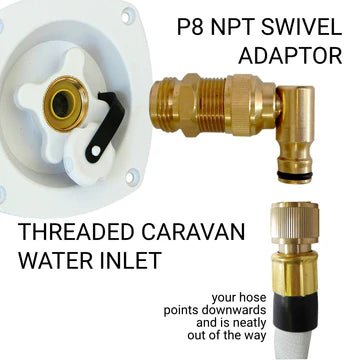 Flat Out USA-Style Brass Swivel Elbow Connector — photo 2
