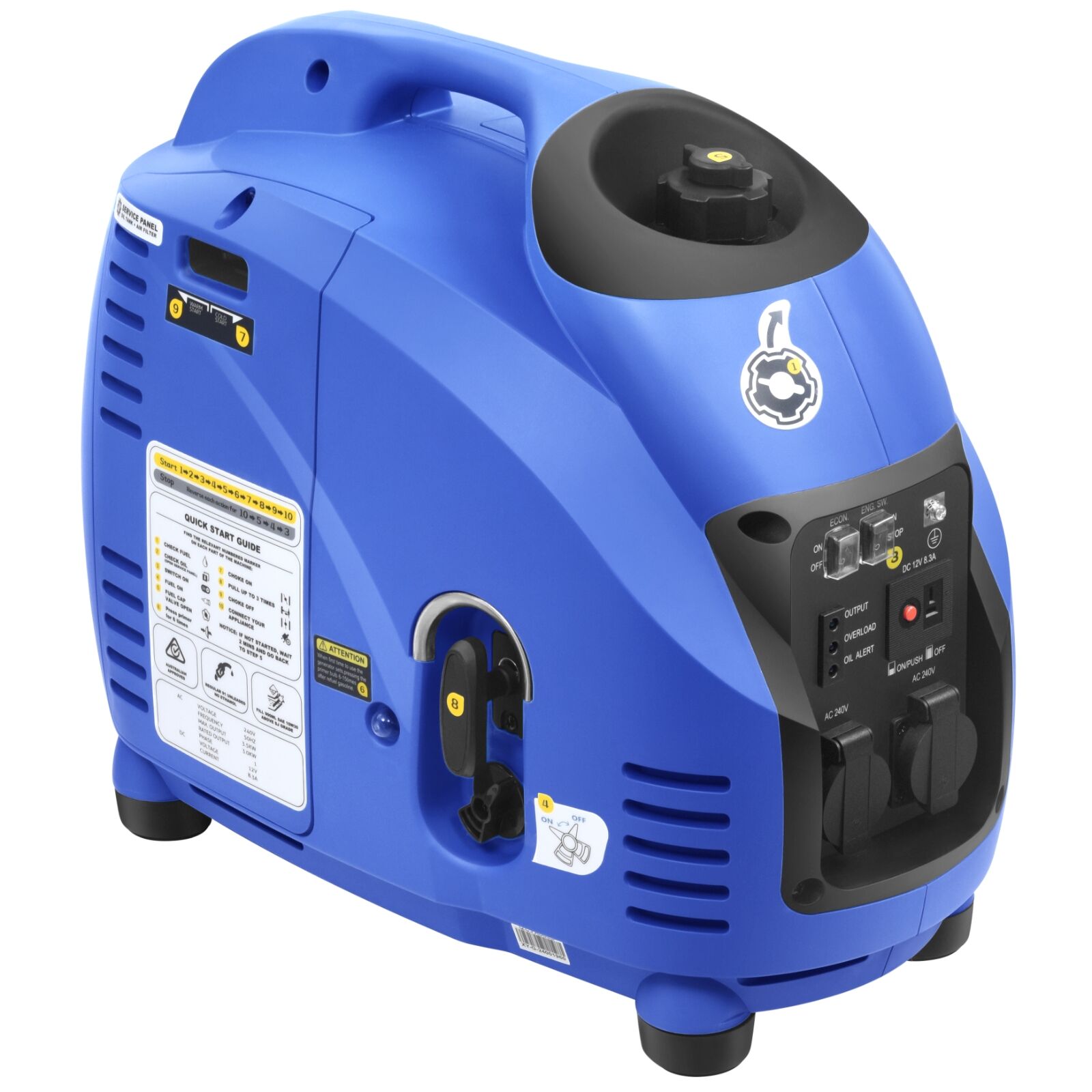 Gentrax 3500W Generator – Pure Sine Wave Inverter, Quiet, Portable Power for Camping & Caravanning (3.0kW Rated Output) — photo 2