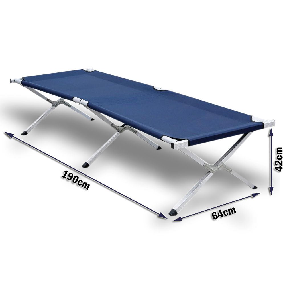 Camping Bed Folding Stretcher Lightweight w/ Carry Bag – Navy — photo 9