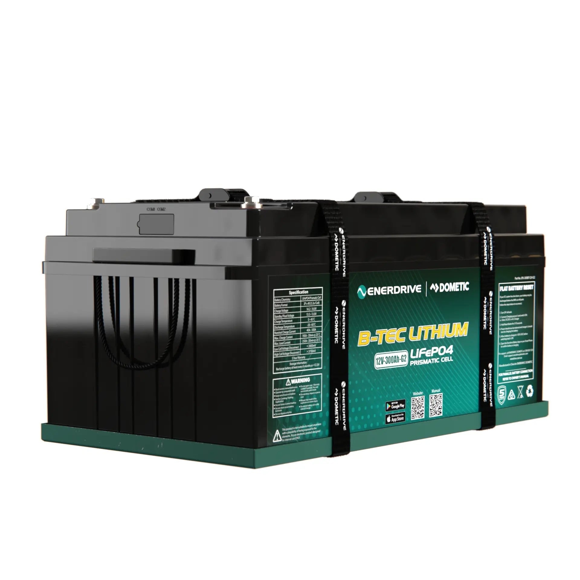 Enerdrive B-TEC 300Ah 12V Gen2 LiFePO₄ Battery