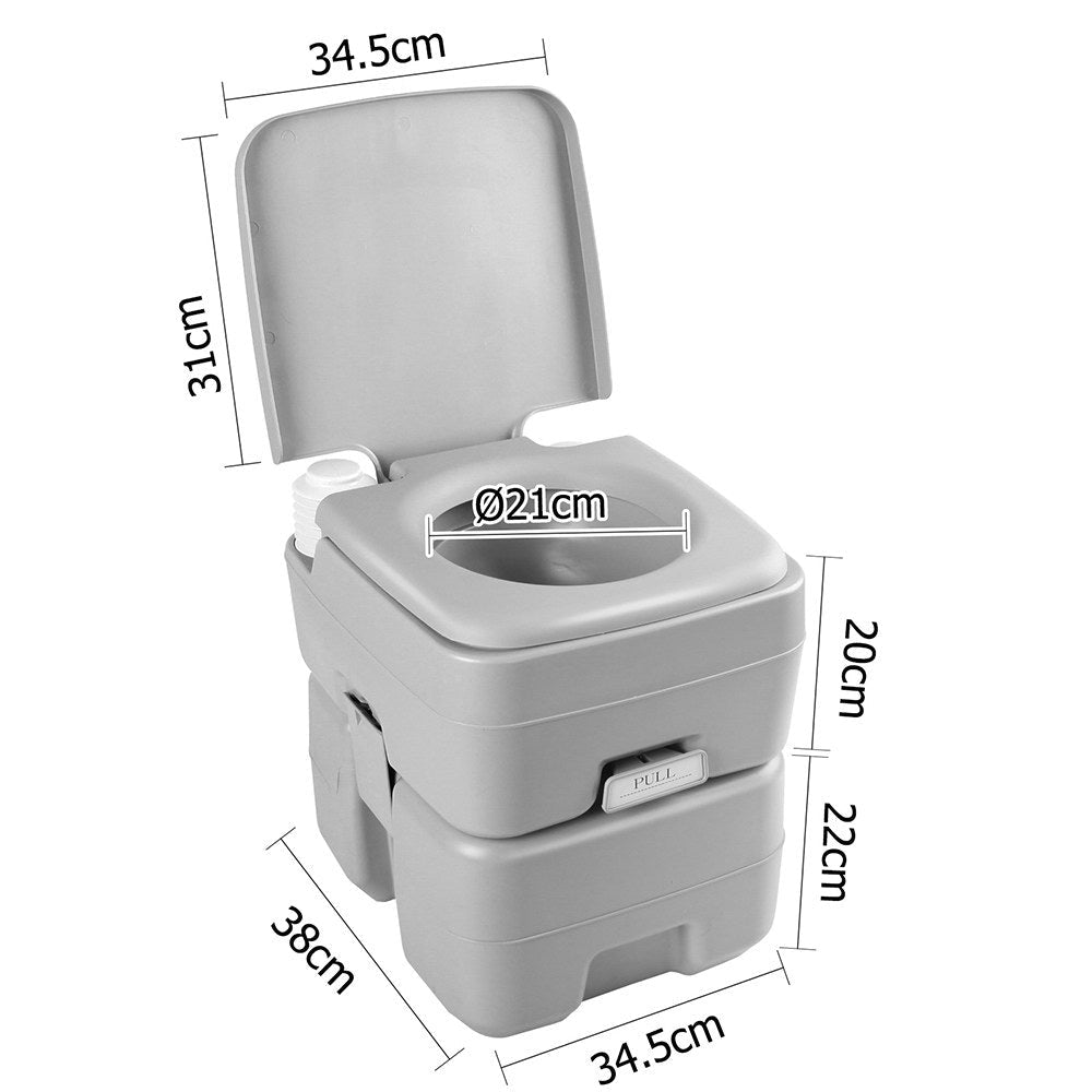 Weisshorn 20L Portable Camping Toilet – Grey with Carry Bag — photo 2