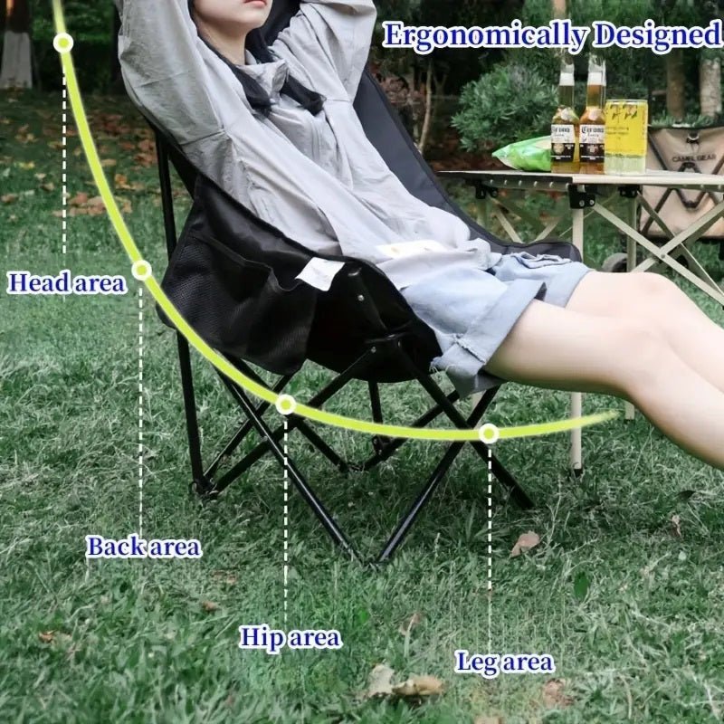 RAZOJESS Enlarged Moon Chair – Green | Premium Outdoor Camping Chair with High Back Support — photo 4