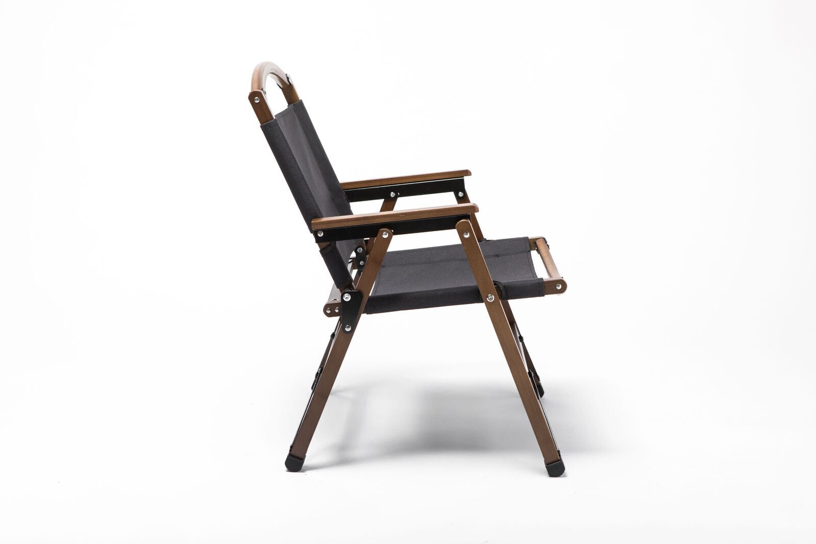 Bamboo Canvas Foldable Outdoor Camping Chair – Black | Stylish & Portable Travel Seating — photo 3