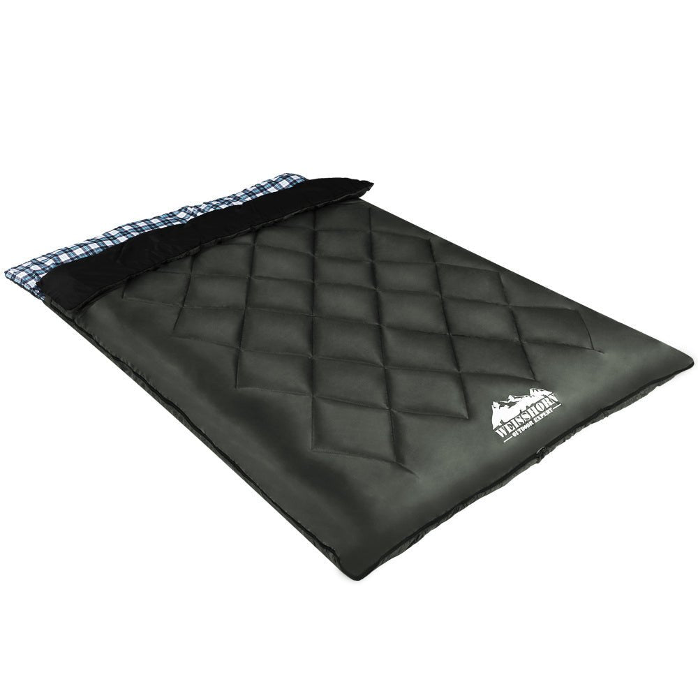 Weisshorn Double Sleeping Bag -10°C | 2-in-1 Camping Comfort with Pillows - Grey — photo 3