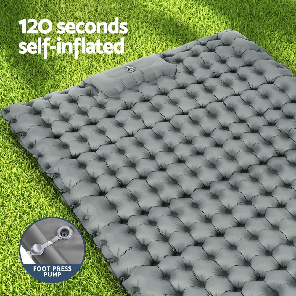 Weisshorn Self-Inflating Camping Mattress – Double Sleeping Mat with Pillow | 9cm Thick Air Bed for Outdoor Comfort — photo 4
