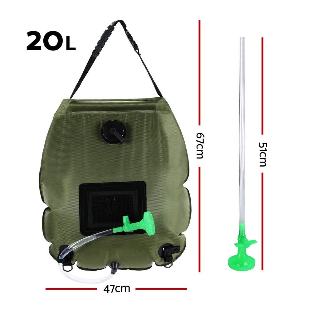 Weisshorn Camping Shower Bag 20L – Set of 2 (Green & Black) — photo 2