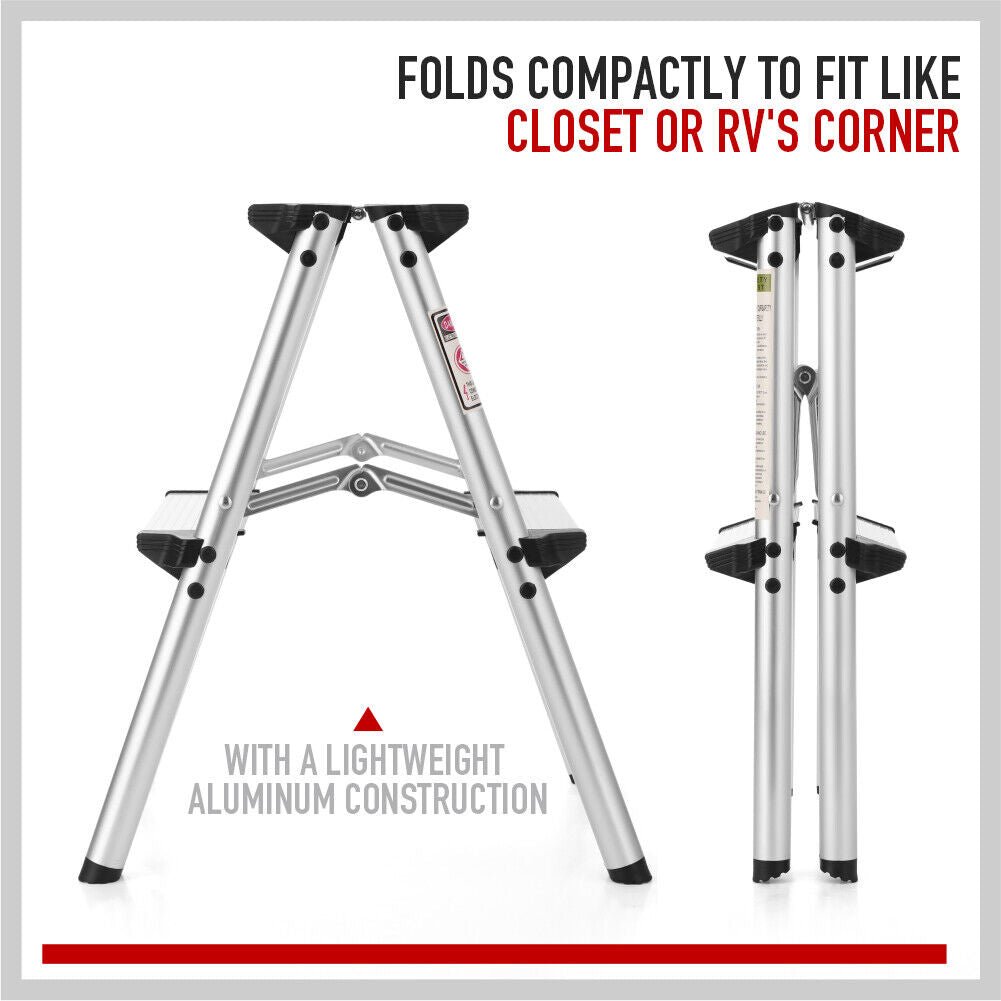 HORUSDY 2-Step Folding Ladder – Lightweight, Compact & Built for Camping and Caravan Life — photo 3