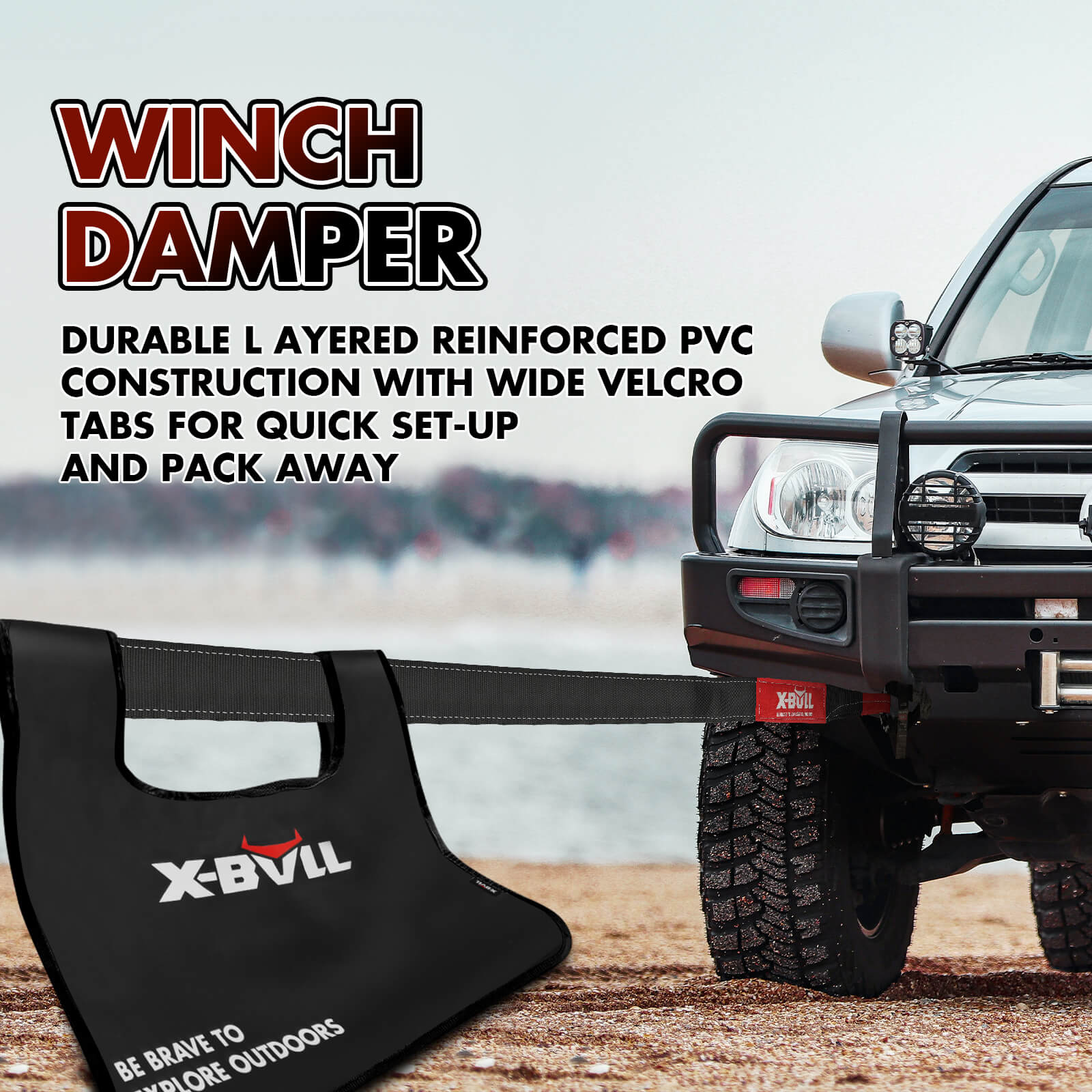 X-BULL Recovery Kit with Kinetic Recovery Rope & 5T Hitch Receiver — photo 5