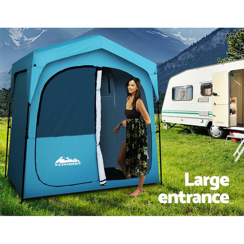 Weisshorn Double Camping Shower & Toilet Tent – Outdoor Privacy Enclosure — photo 7