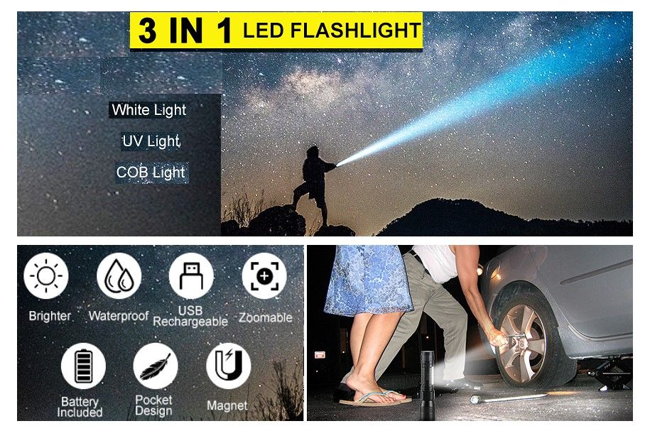 7-in-1 Rechargeable UV Flashlight – Versatile, Powerful, Waterproof — photo 8