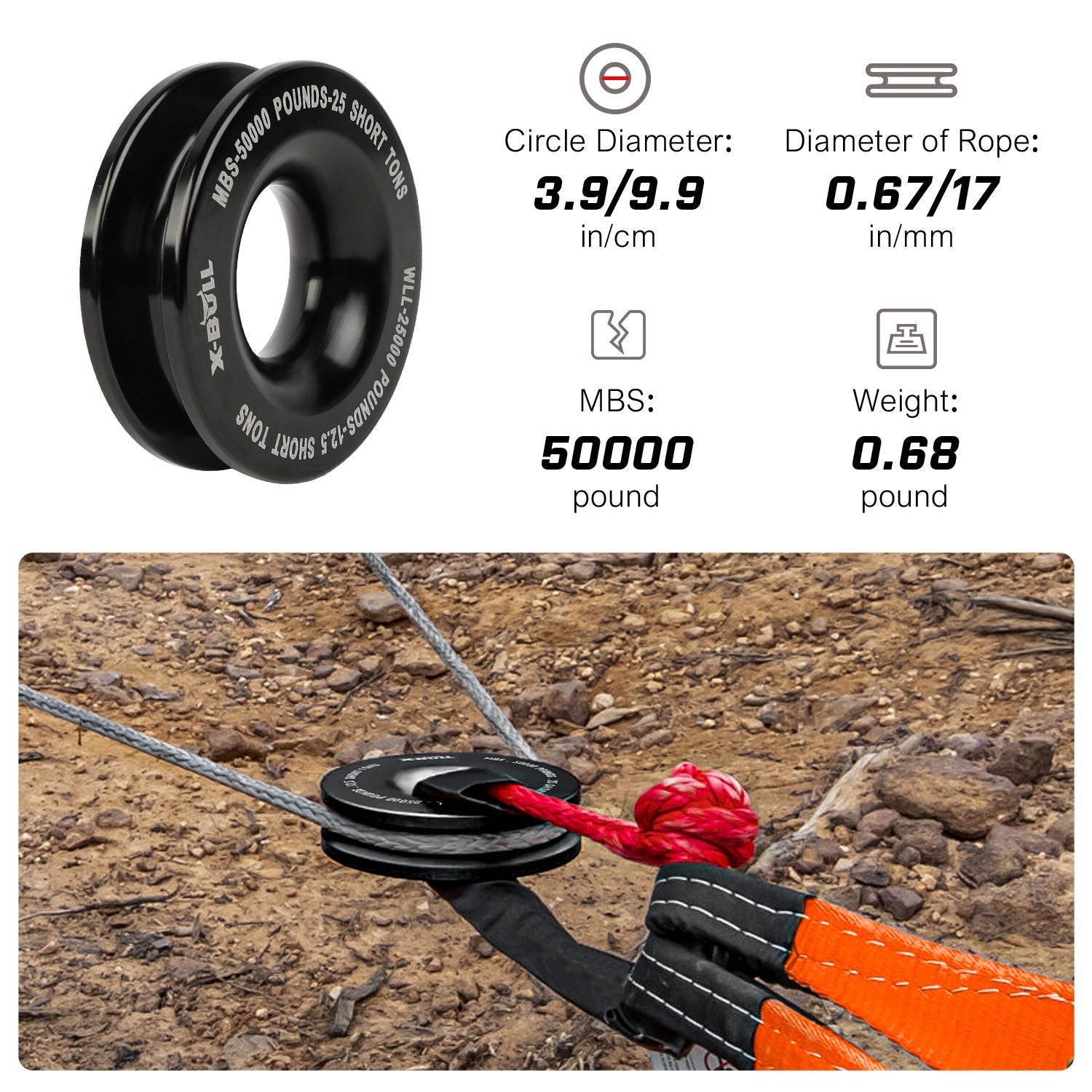 X-BULL Soft Shackle & Recovery Ring Kit – Lightweight Snatch Recovery Solution — photo 3