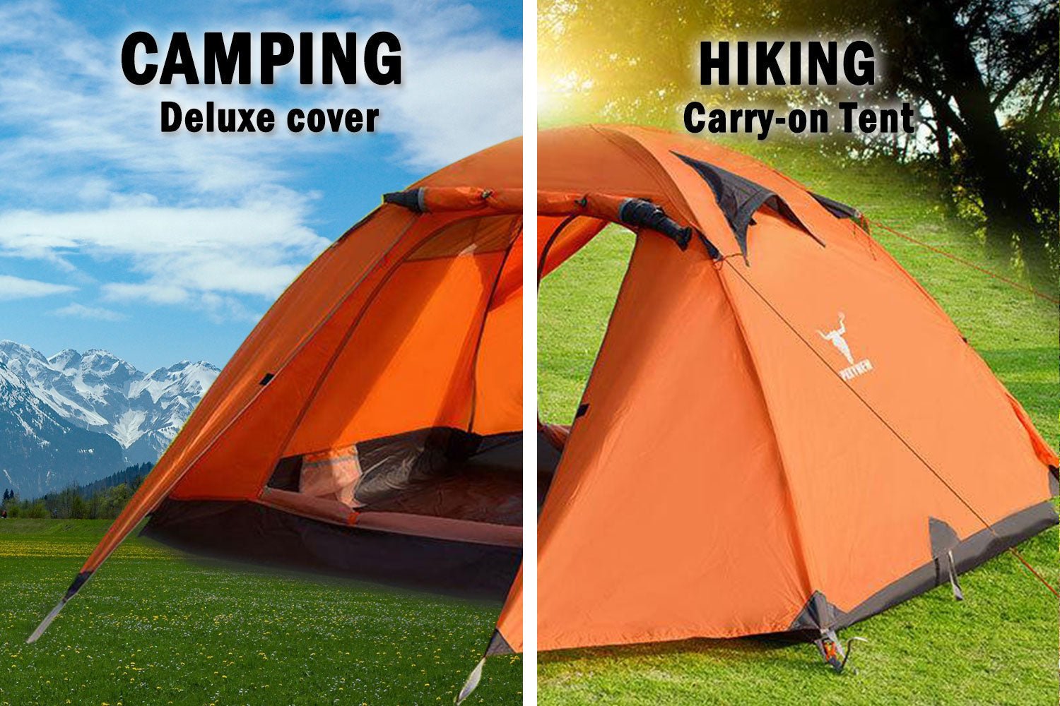 2-Person Lightweight Waterproof Camping Tent – Orange | Hiking, Backpacking, Cycling Ready — photo 5