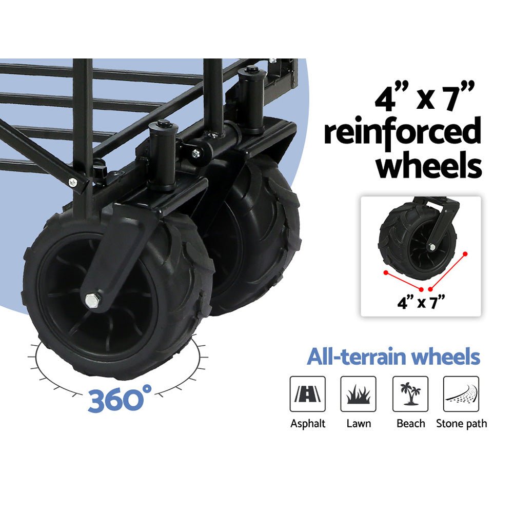 Gardeon Folding Cart – 120kg Heavy-Duty Camping & Beach Trolley — photo 4