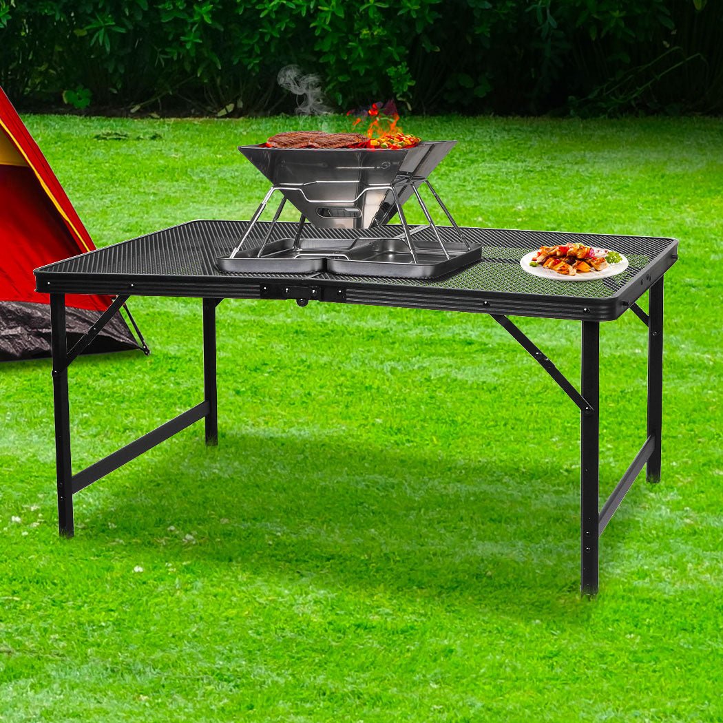 Levede Grill Table – Large Portable BBQ Camping Table with Steel Mesh Top — photo 6