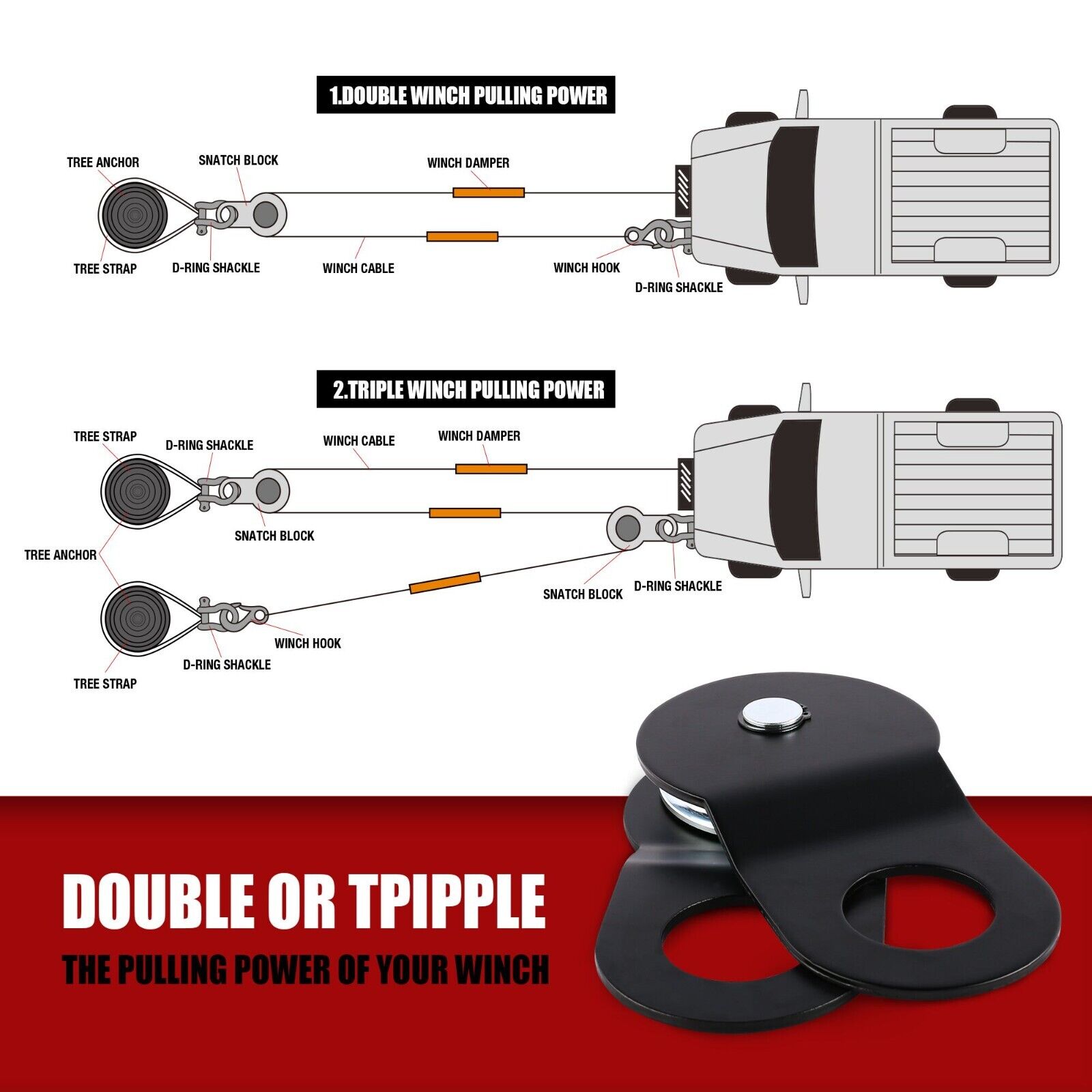 X-BULL 12-Piece Winch Recovery Kit – The Ultimate Off-Road 4X4 Solution — photo 11