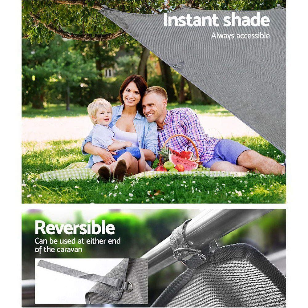 Caravan Privacy Screen - Sun Shade End Wall 1.95 x 2.2M – Grey — photo 6