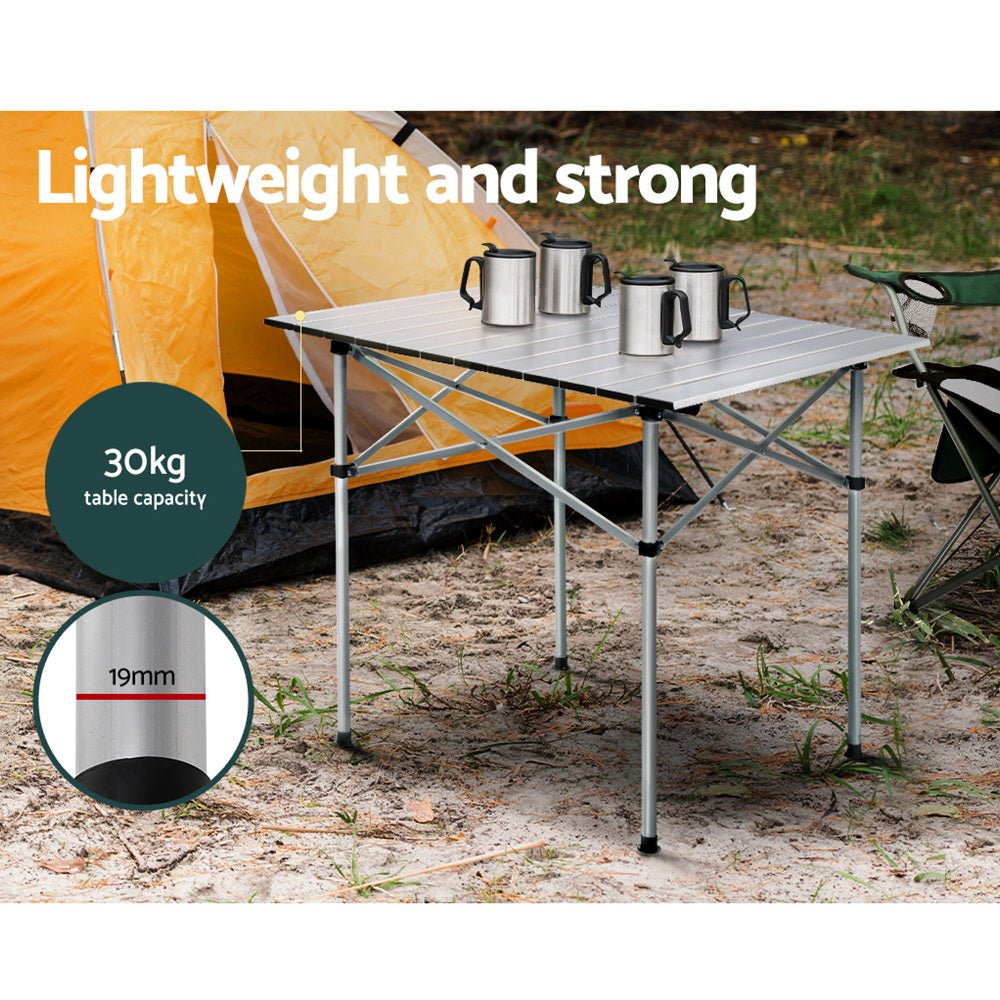 Weisshorn Folding Camping Table 70cm – Roll-Up Aluminium Picnic Table for Outdoor BBQ & Camping — photo 5