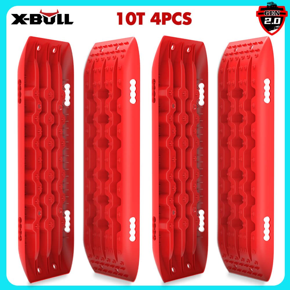 X-BULL Recovery Tracks Gen 2.0 for Sand, Snow and Mud - (2 pairs) Red