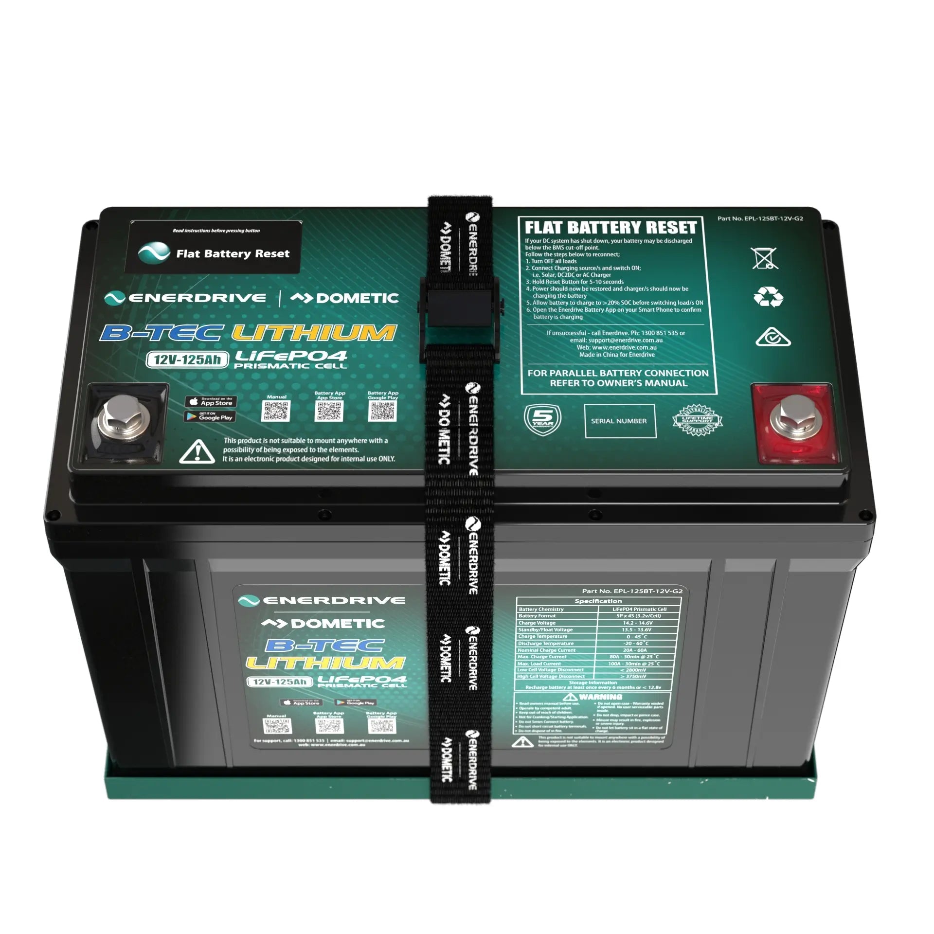 Enerdrive B-TEC 125Ah 12V Gen2 LiFePO₄ Battery — photo 2