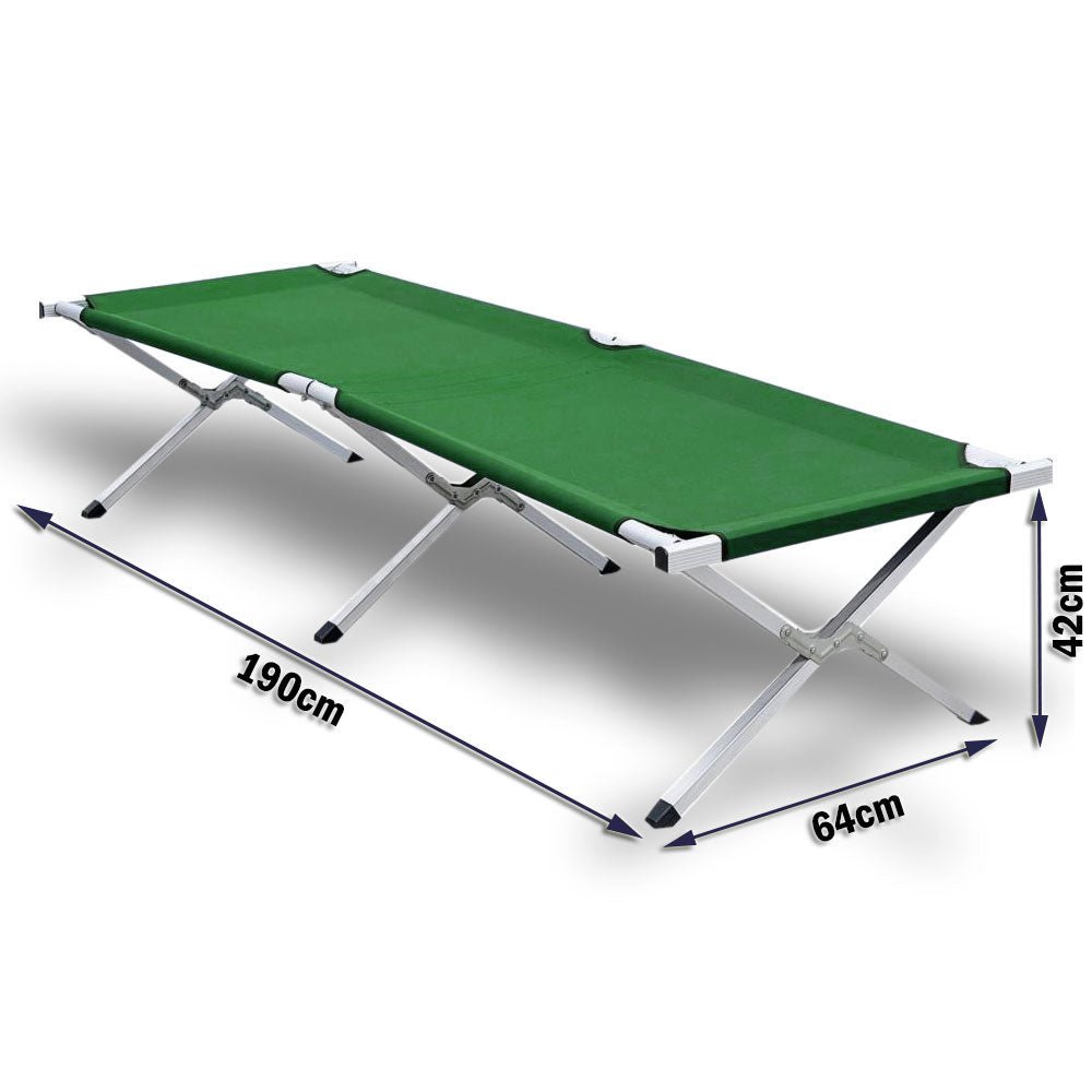 Camping Bed Folding Stretcher Lightweight w/ Carry Bag – Green — photo 9