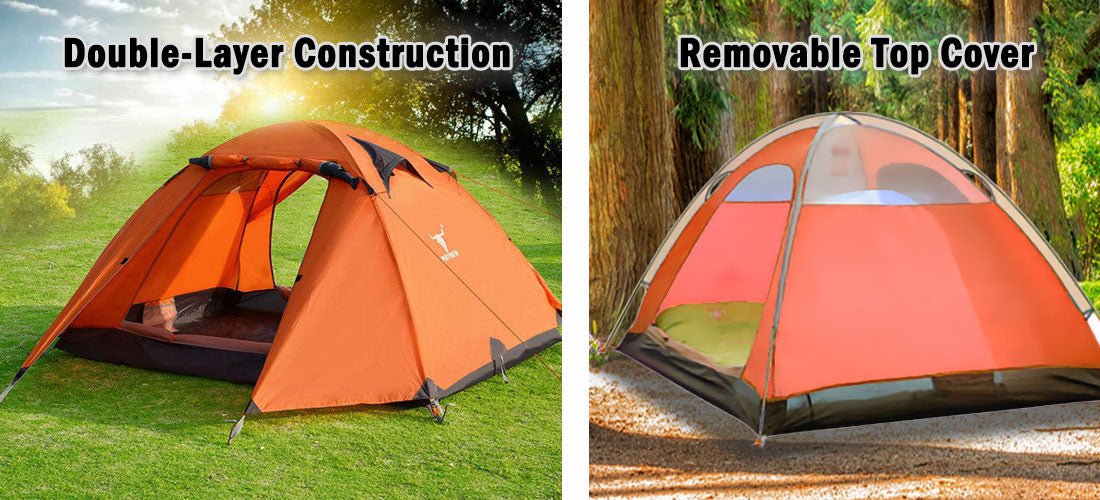 2-Person Lightweight Waterproof Camping Tent – Orange | Hiking, Backpacking, Cycling Ready — photo 2