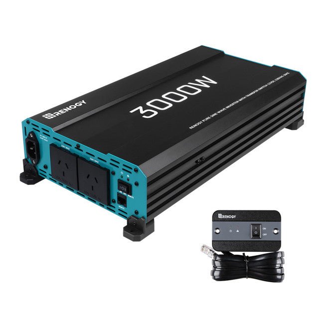 Renogy 12V 3000W Pure Sine Wave Inverter – High Output, Grid Priority & 6000W Surge