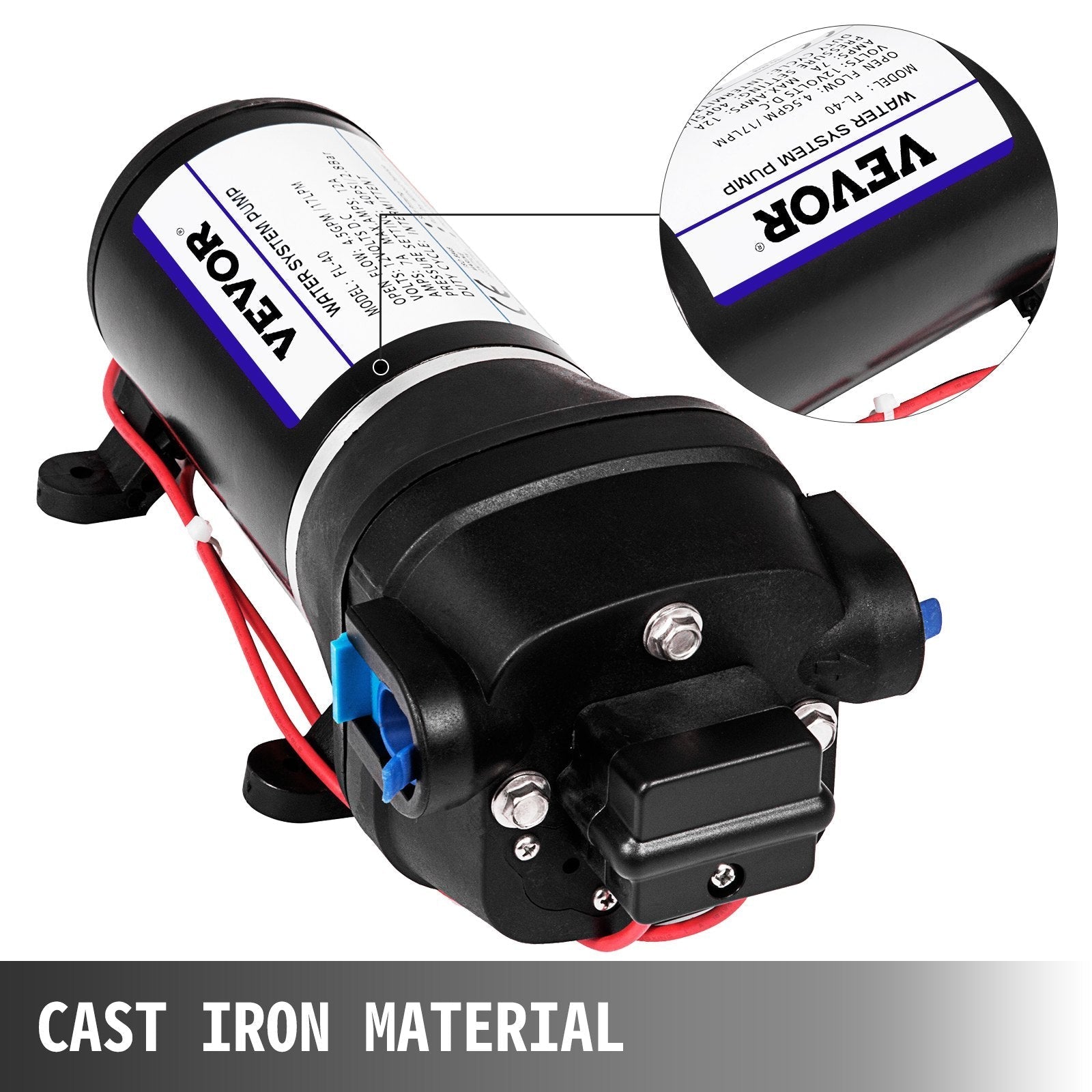 12V Water Pump FL-40 High Pressure 17LPM – Caravan, Boat, Camping, Washdown — photo 4