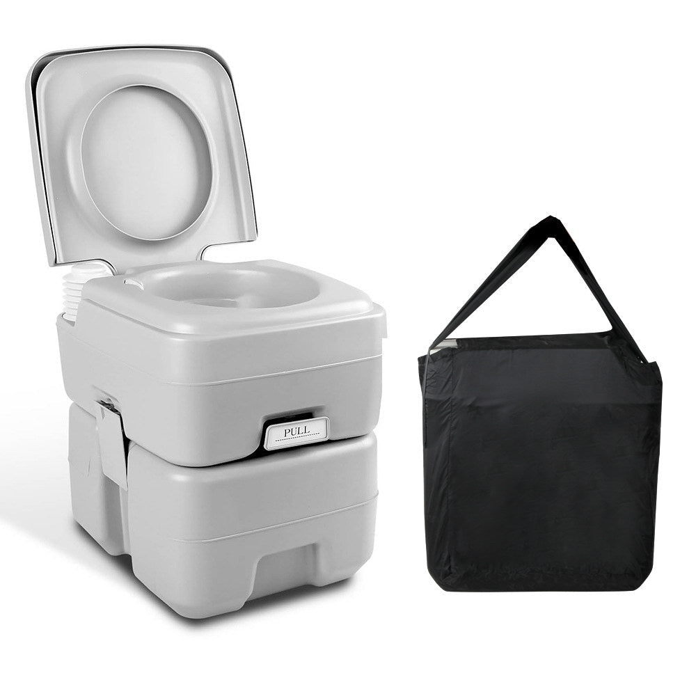 Weisshorn 20L Portable Camping Toilet – Grey with Carry Bag