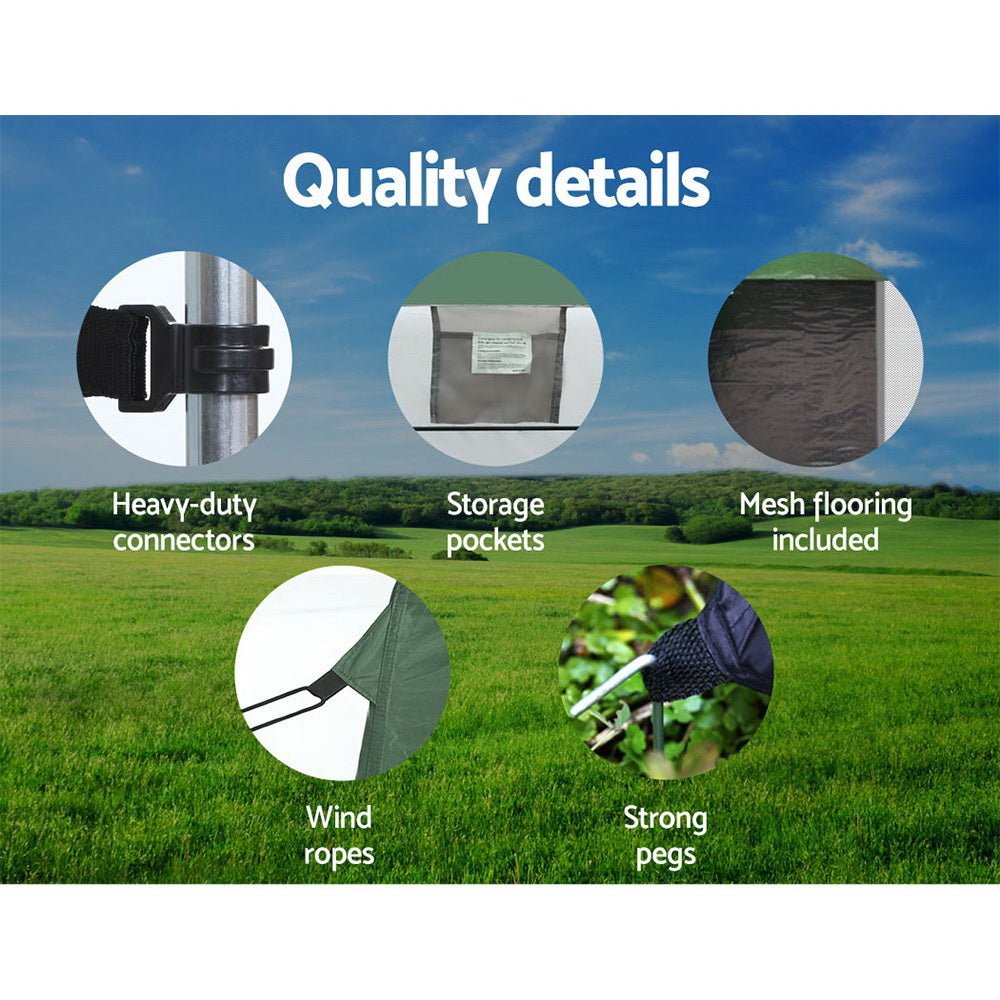 Weisshorn Double Camping Shower Toilet Tent – Portable Outdoor Change Room (Green) — photo 6