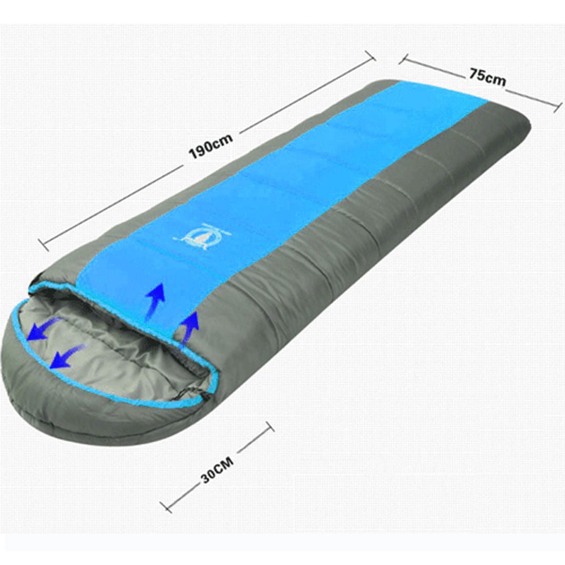 Outdoor Camping Envelope Sleeping Bag -15°C | Thermal Winter Sleeping Bag – Blue — photo 6