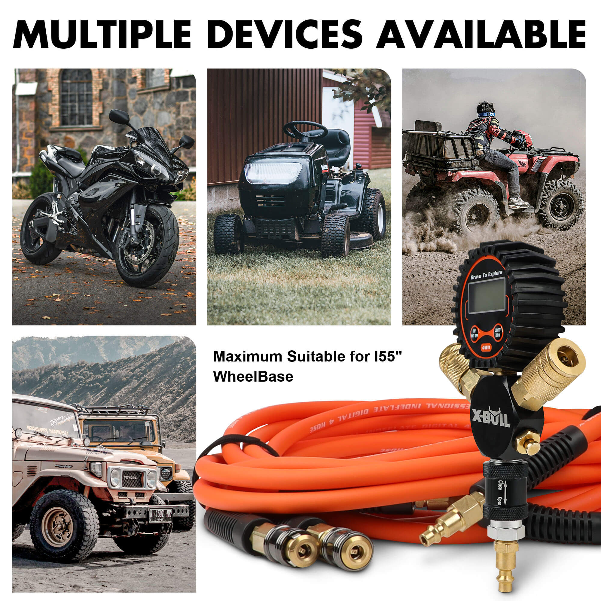 X-BULL Indeflate Digital 4-Hose Tyre Inflation & Deflation System – 4WD Pressure Equaliser — photo 2