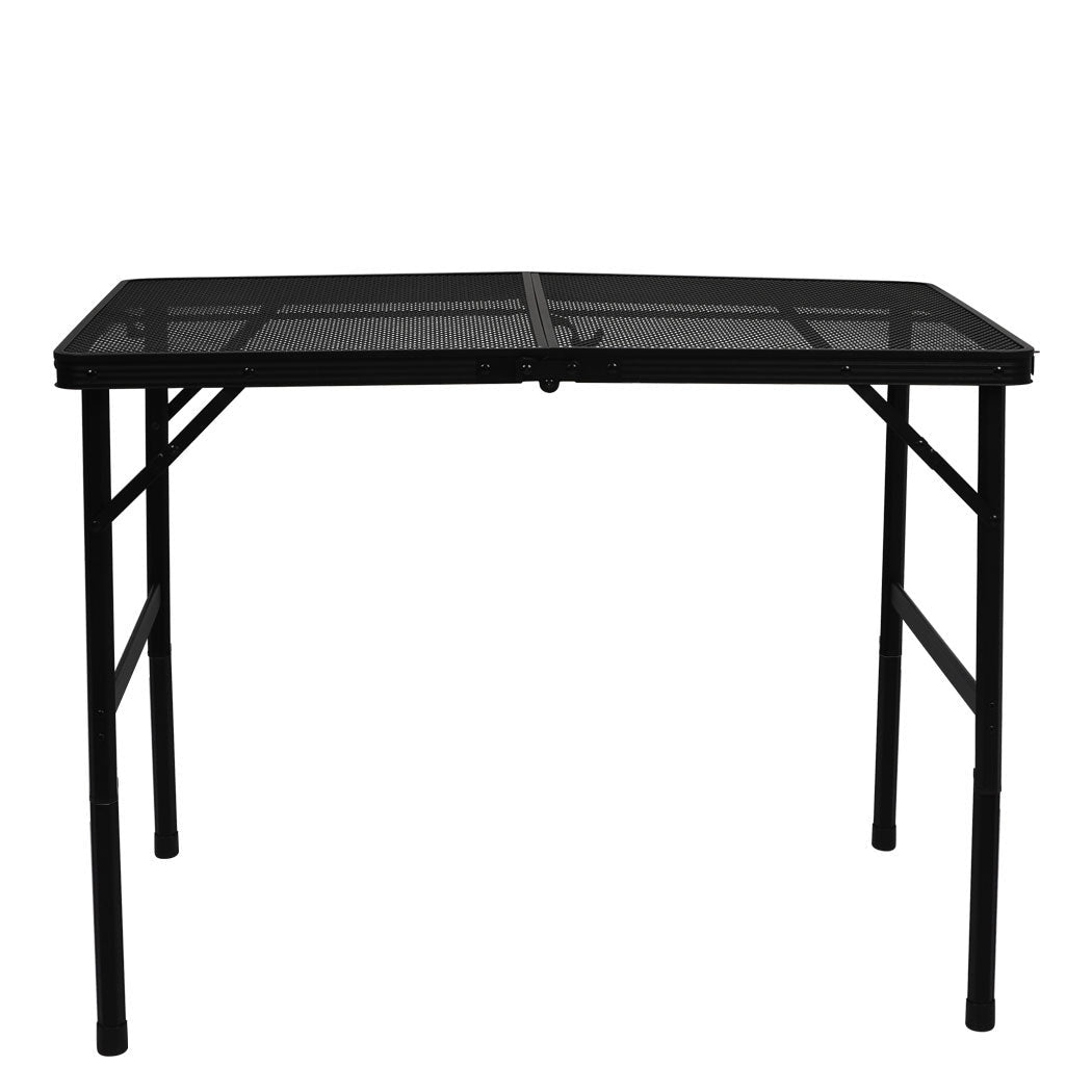 Levede Grill Table – Large Portable BBQ Camping Table with Steel Mesh Top