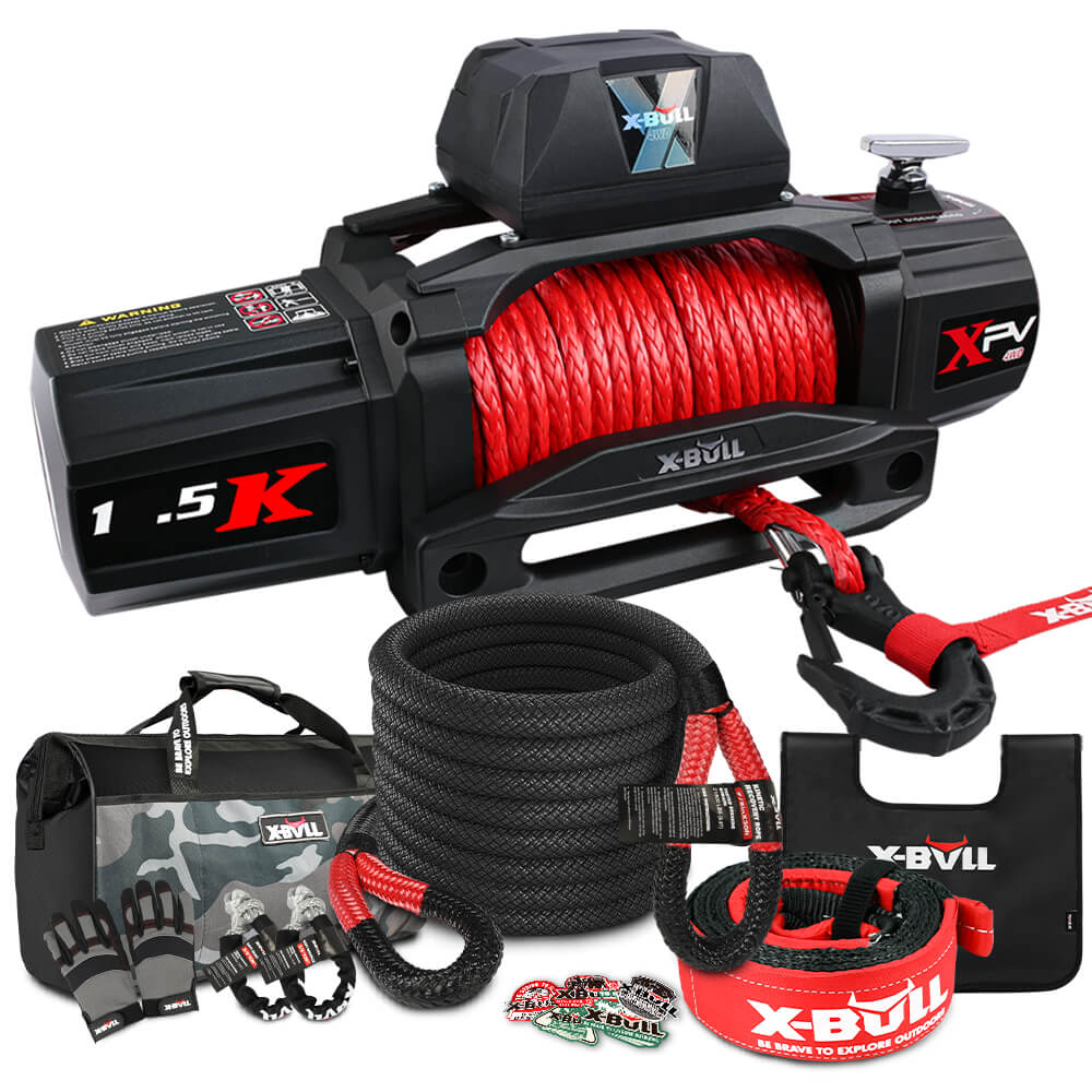 X-BULL 4WD Recovery Kit – 14,500LBS Electric Winch & Complete Off-Road Recovery Kit