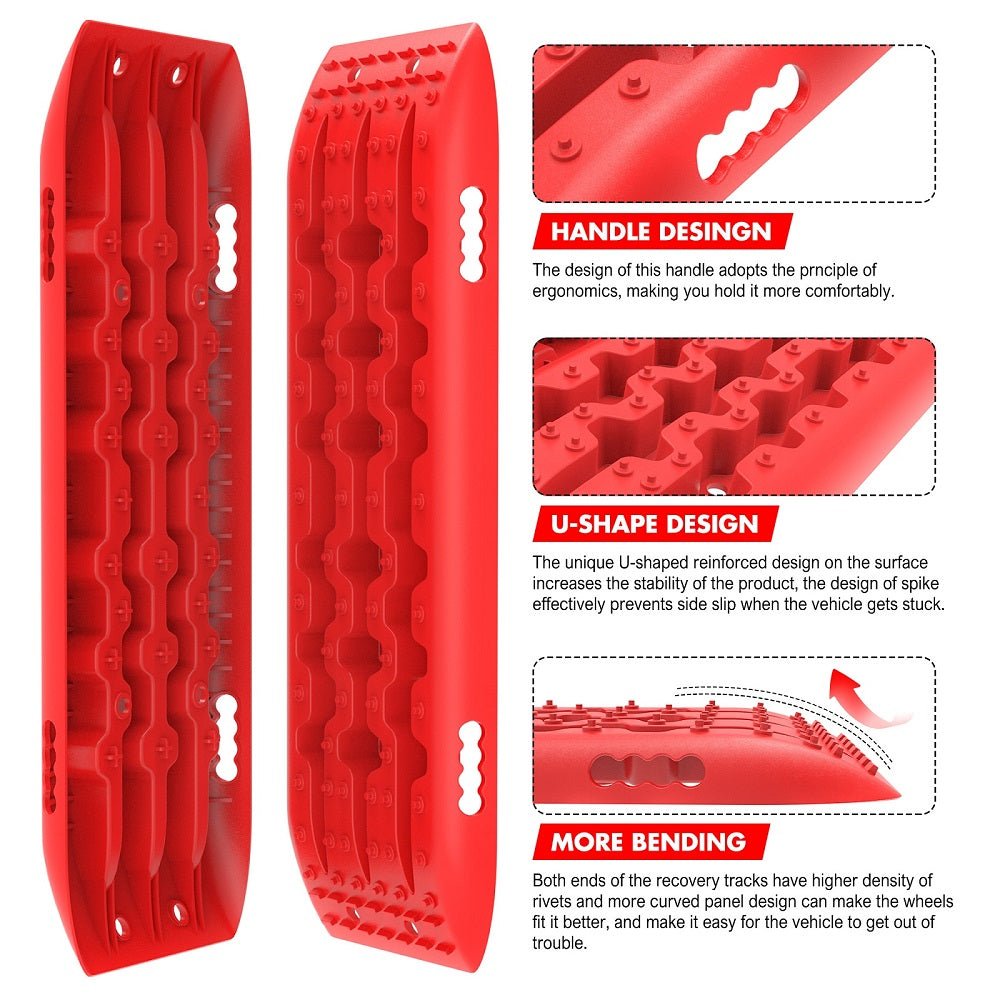 X-BULL Recovery Tracks Gen 2.0 for Sand, Snow and Mud - (2 pairs) Red — photo 4