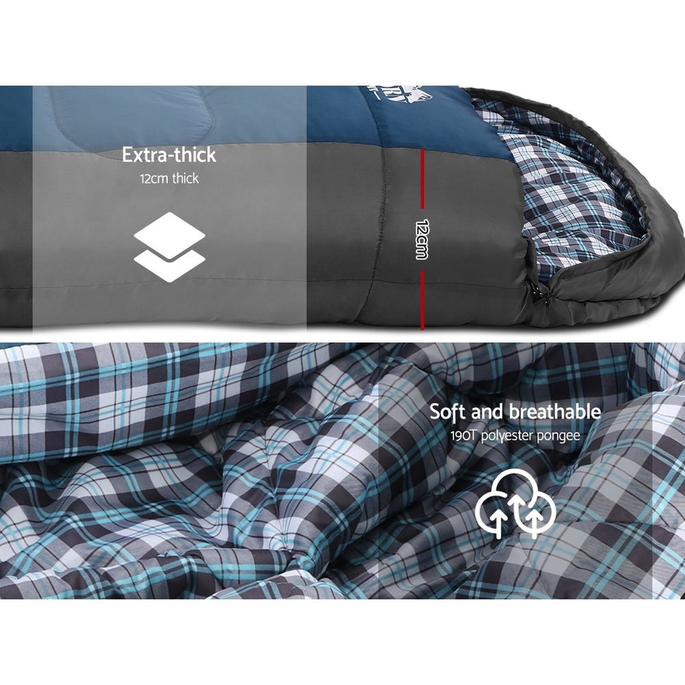 Weisshorn Single Sleeping Bag -20°C | Ultra-Warm 4-Season Thermal Sleeping Bag for Camping & Hiking - Blue — photo 5