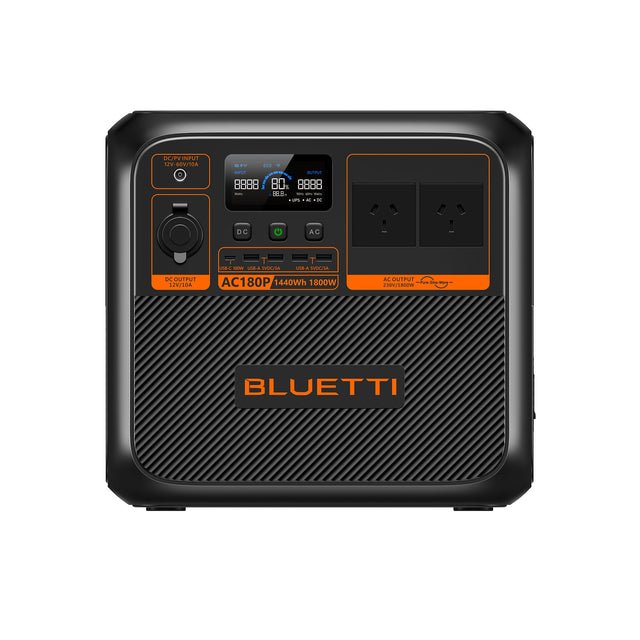 BLUETTI AC180P Portable Power Station – 1,800W AC Output, 1,440Wh LiFePO₄ Battery, 45-Min Fast Charge, App Control