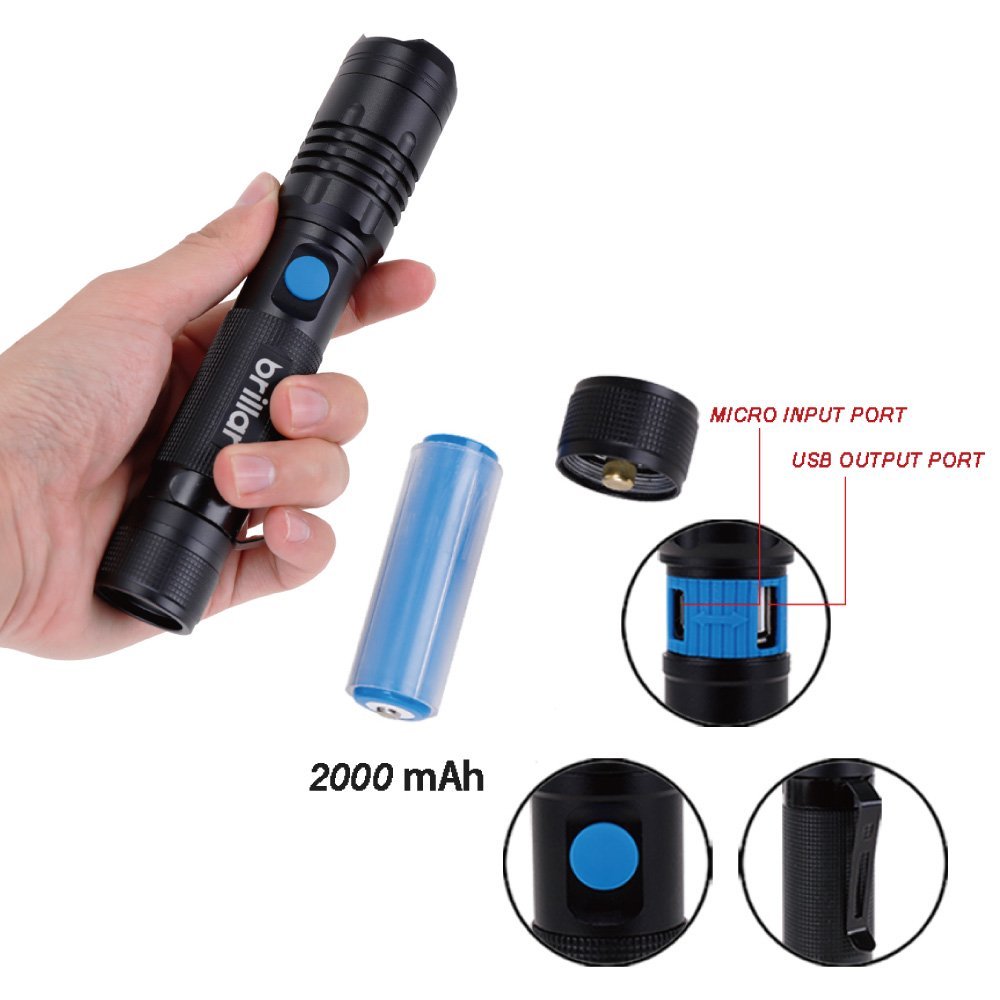 Brillar Investigator 1000 Lumen Rechargeable USB Flashlight – Rugged, Reliable, Ready for Anything — photo 2