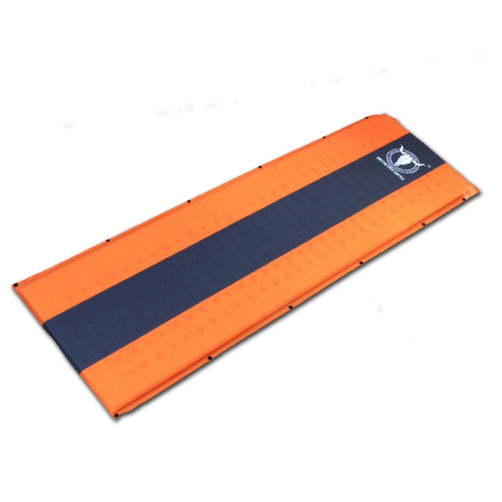 Self-Inflating Camping Mattress – 2.5cm Thick Single Sleeping – Camping, Hiking & Joinable – Orange/Grey