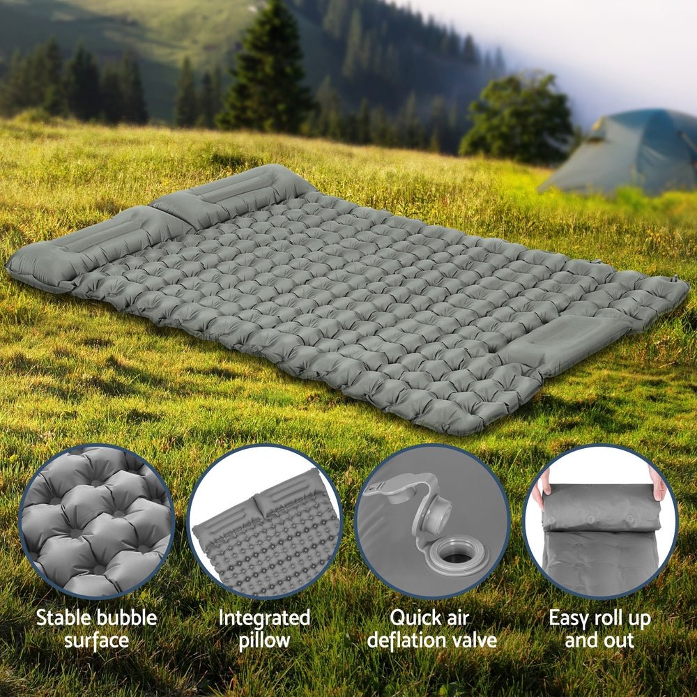 Weisshorn Self-Inflating Camping Mattress – Double Sleeping Mat with Pillow | 9cm Thick Air Bed for Outdoor Comfort — photo 6