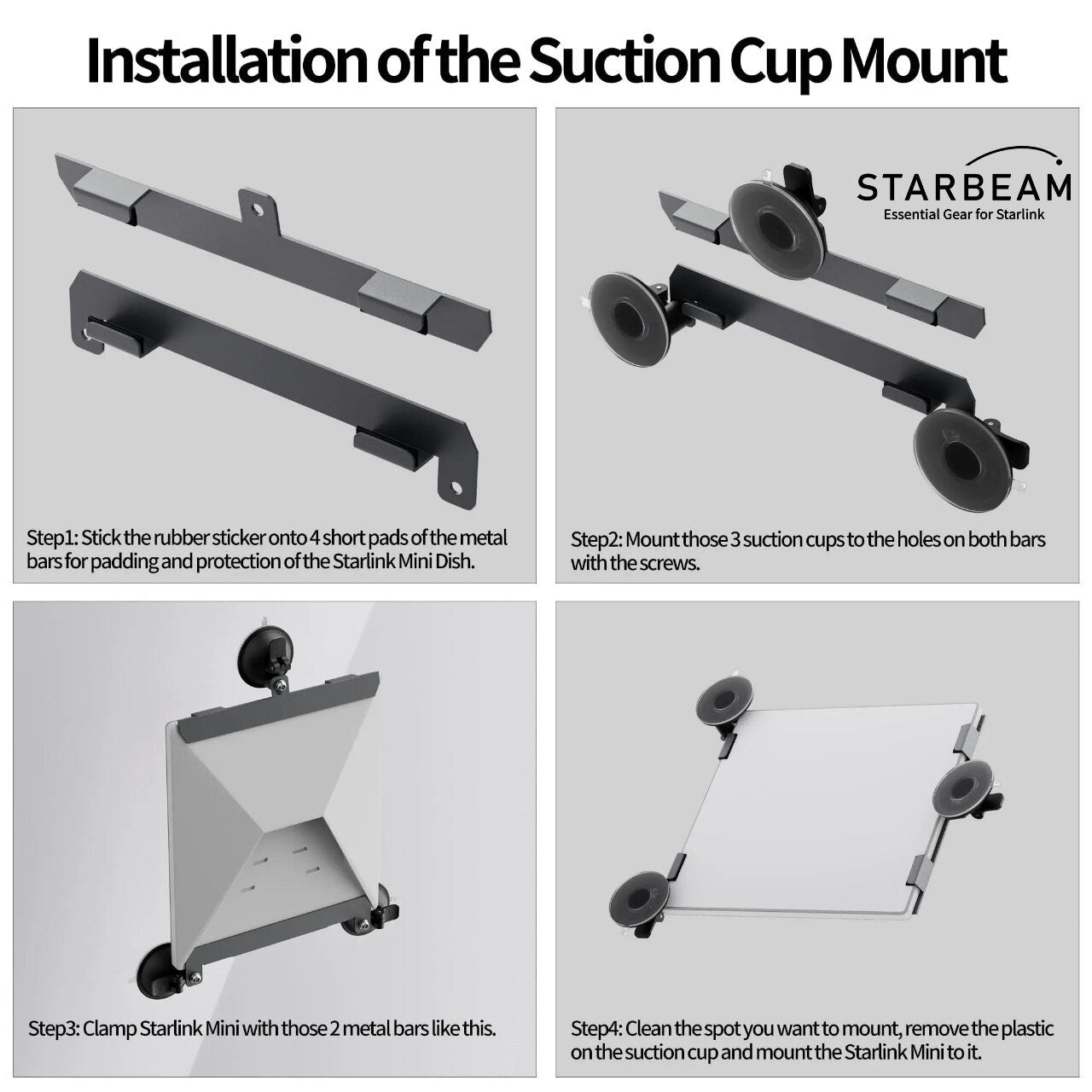Starlink Mini Triple Suction Cup Window / Sunroof Mount — photo 3