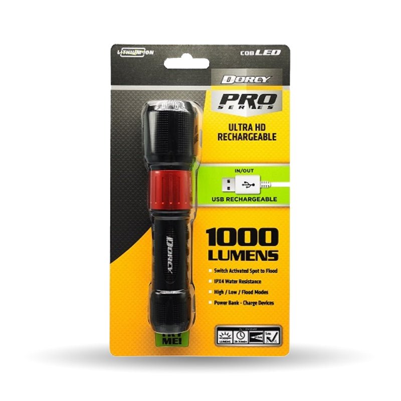 DORCY 1000 Lumen USB Rechargeable Flashlight – Power Bank & Dual Beam — photo 2