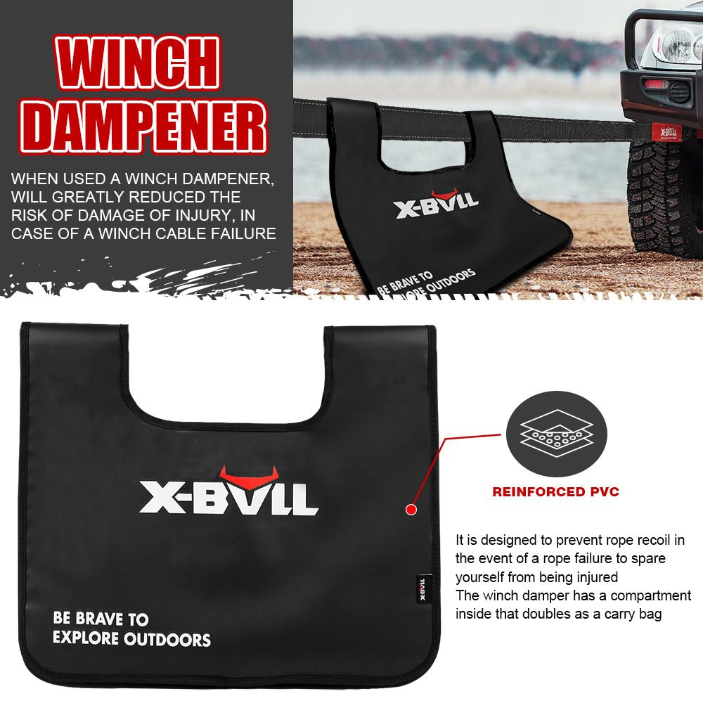 X-BULL 6-Piece 4X4 Off-Road Recovery Kit – Kinetic Rope, Snatch Strap & Winch Damper — photo 8