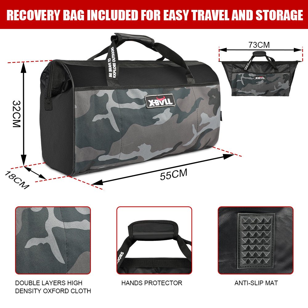X-BULL 6-Piece 4X4 Off-Road Recovery Kit – Kinetic Rope, Snatch Strap & Winch Damper — photo 2