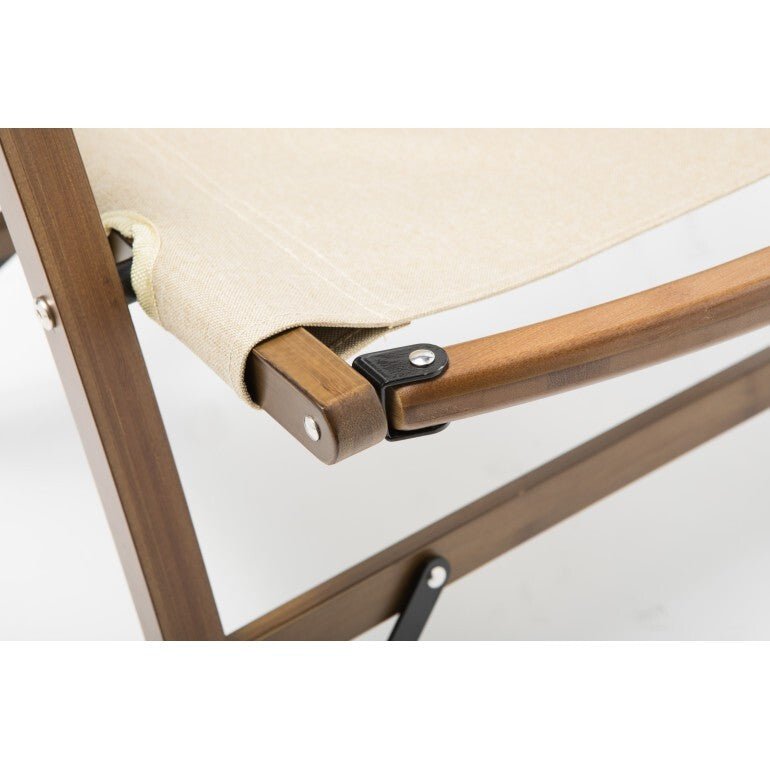 Bamboo Canvas Foldable Outdoor Camping Chair – Khaki/Beige | Stylish & Portable Travel Seating — photo 4