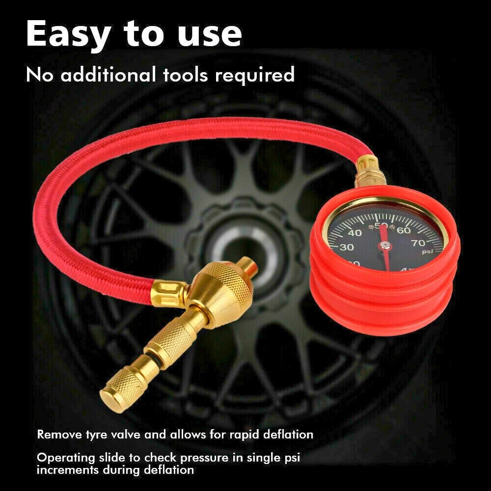 X-BULL Rapid Tyre Deflator with Pressure Gauge – 4WD Air Valve Tool — photo 2