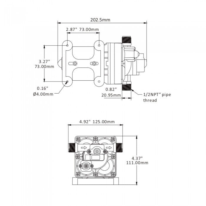 Seaflo RV Supreme MK2 12V Caravan Water Pump - 11.3L/Min — photo 6
